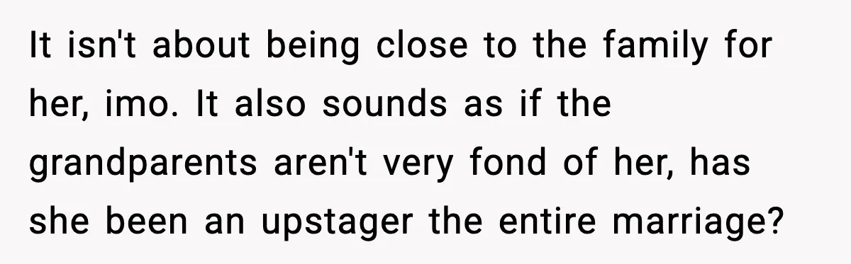 Engagement Ring Tug-Of-War: Stepsister VS. Legacy It isn't about being close to the family for her, imo. It also sounds as if the grandparents aren't very fond of her, has she been an upstager the entire...