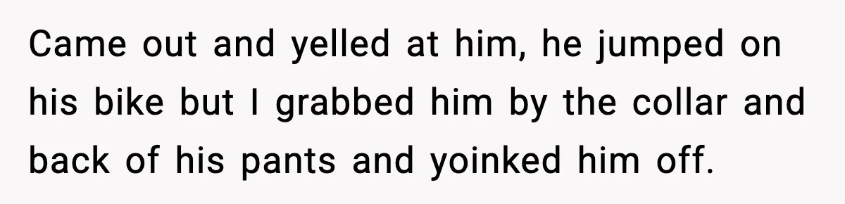 Thieves Try To Steal This Man's Car, But Somehow He “Steals” Their Stolen Honda Instead Came out and yelled at him, he jumped on his bike but I grabbed him by the collar and back of his pants and yoinked him off.