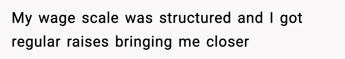 My wage scale was structured and I got regular raises bringing me closer