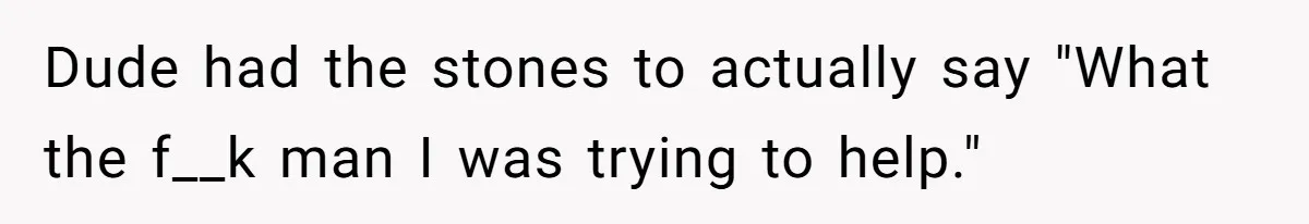 Dude had the stones to actually say "What the f__k man I was trying to help."
