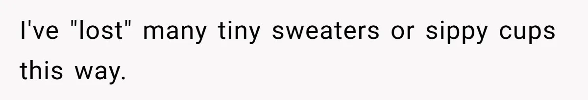 I've "lost" many tiny sweaters or sippy cups this way.