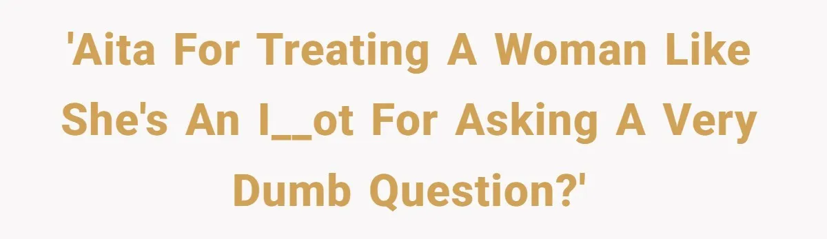 'AITA for treating a woman like she's an i__ot for asking a very dumb question?'
