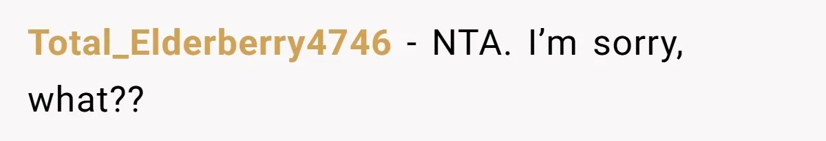 Total_Elderberry4746 − NTA. I’m sorry, what??