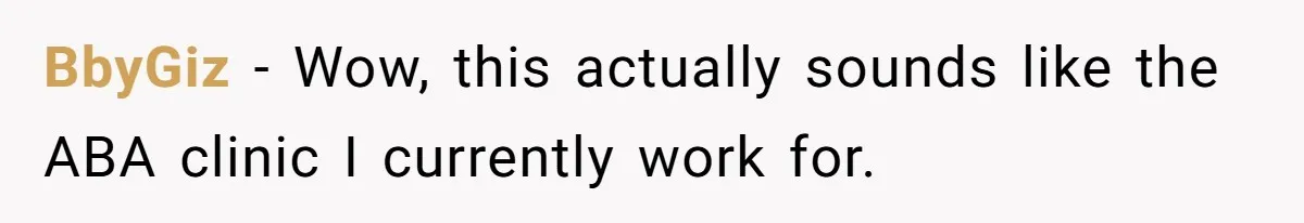 BbyGiz − Wow, this actually sounds like the ABA clinic I currently work for.