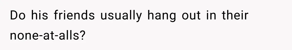 Do his friends usually hang out in their none-at-alls?