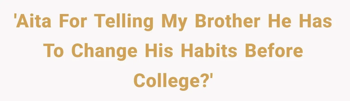'AITA for telling my brother he has to change his habits before college?'