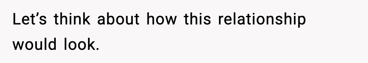 Let’s think about how this relationship would look.