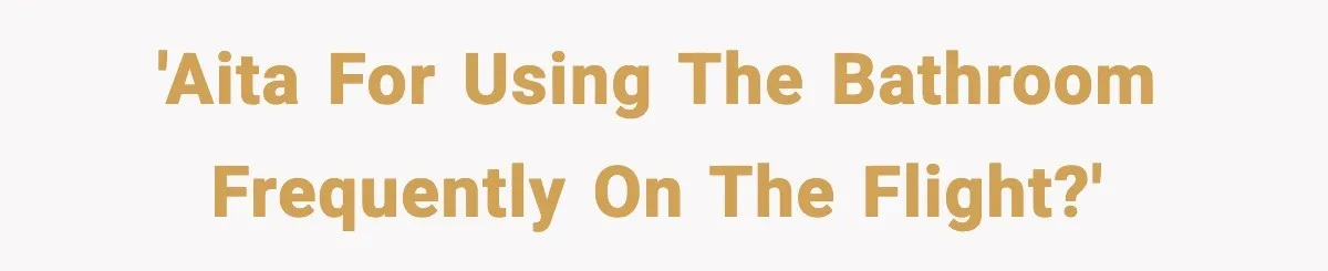 'AITA for using the bathroom frequently on the flight?'