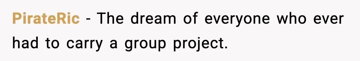 PirateRic - The dream of everyone who ever had to carry a group project.