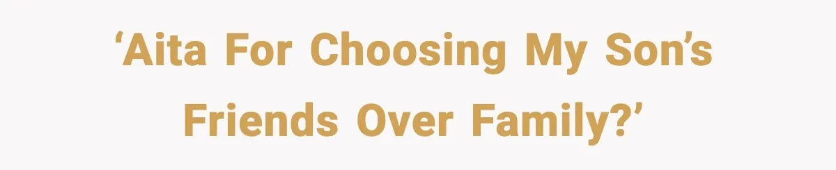 ‘AITA for choosing my son’s friends over family?’
