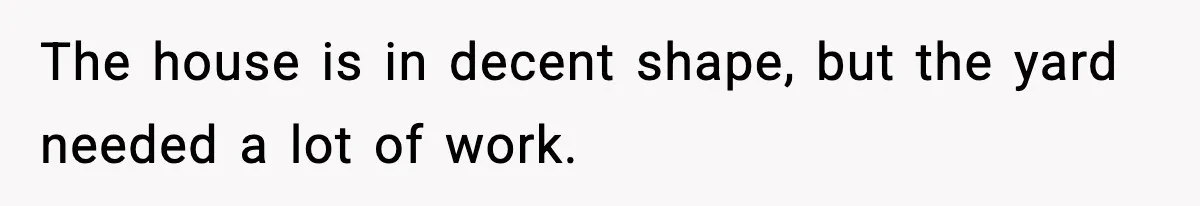 The house is in decent shape, but the yard needed a lot of work.