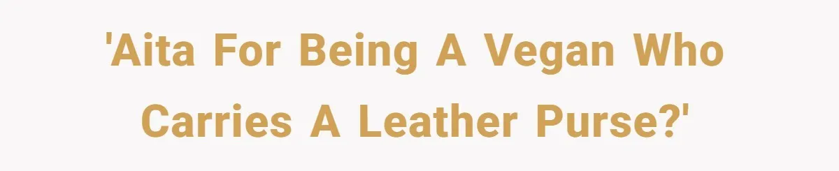 'AITA for being a vegan who carries a leather purse?'