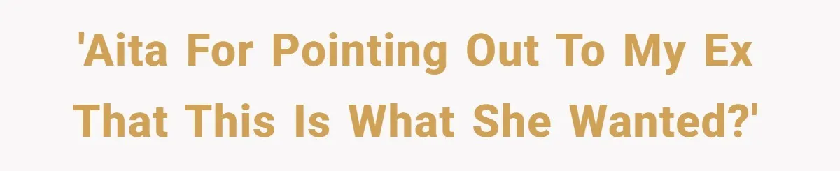 'AITA for pointing out to my ex that this is what she wanted?'