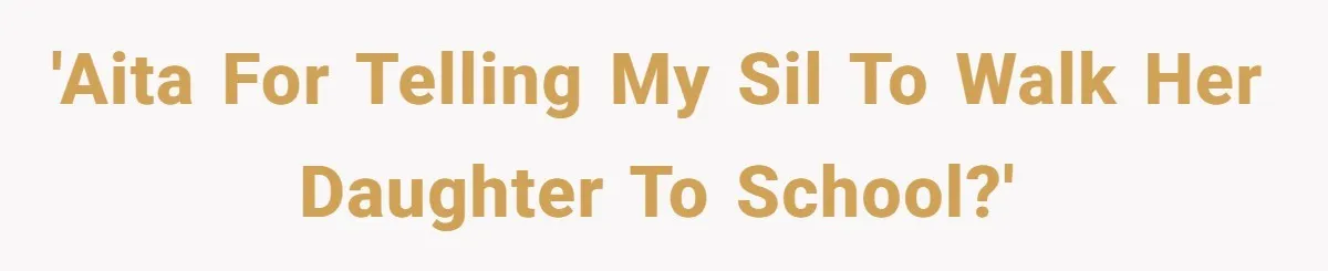'AITA for telling my SIL to walk her daughter to school?'