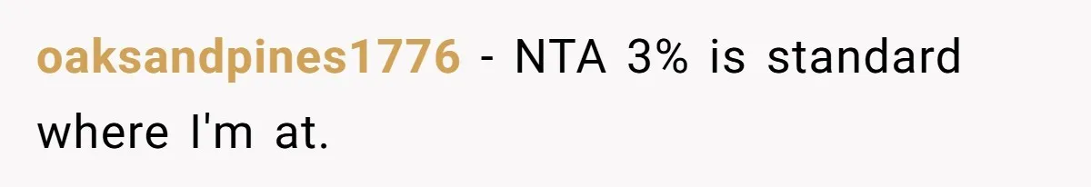 oaksandpines1776 − NTA 3% is standard where I'm at.