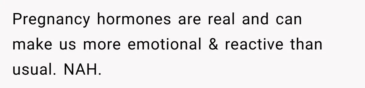 Pregnancy hormones are real and can make us more emotional & reactive than usual. NAH.