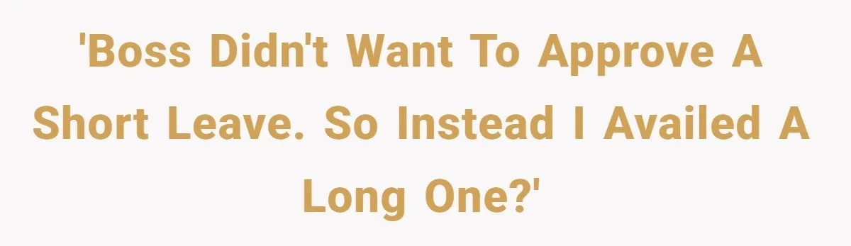 'Boss didn't want to approve a short leave. So instead I availed a long one?'