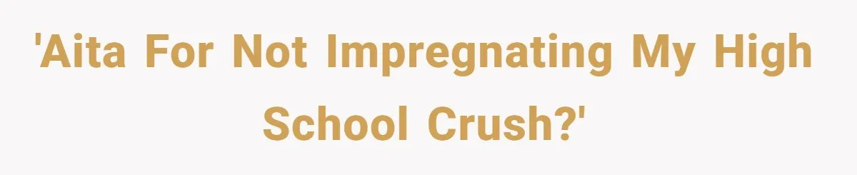 'AITA for not impregnating my high school crush?'