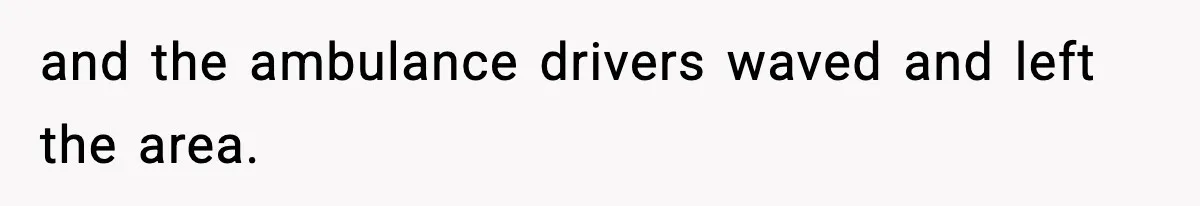 and the ambulance drivers waved and left the area.