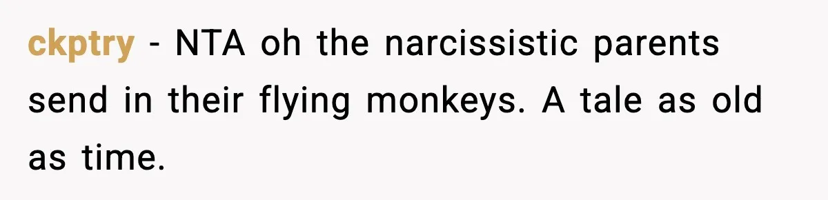 Mom Cuts Off Her Parents After They Mock Their Grandson’s “Exotic” Name ckptry − NTA oh the narcissistic parents send in their flying monkeys. A tale as old as time.