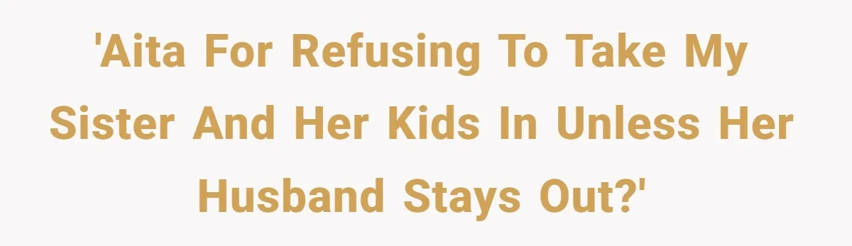'AITA For refusing to take my sister and her kids in unless her husband stays out?'