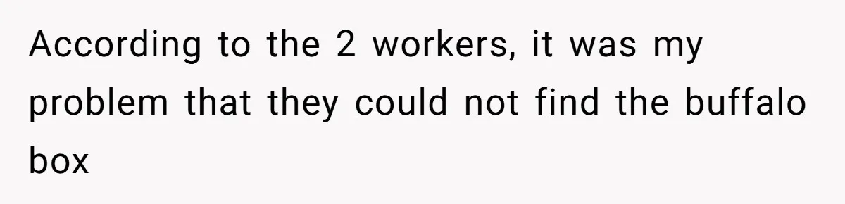 According to the 2 workers, it was my problem that they could not find the buffalo box