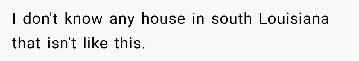 I don't know any house in south Louisiana that isn't like this.