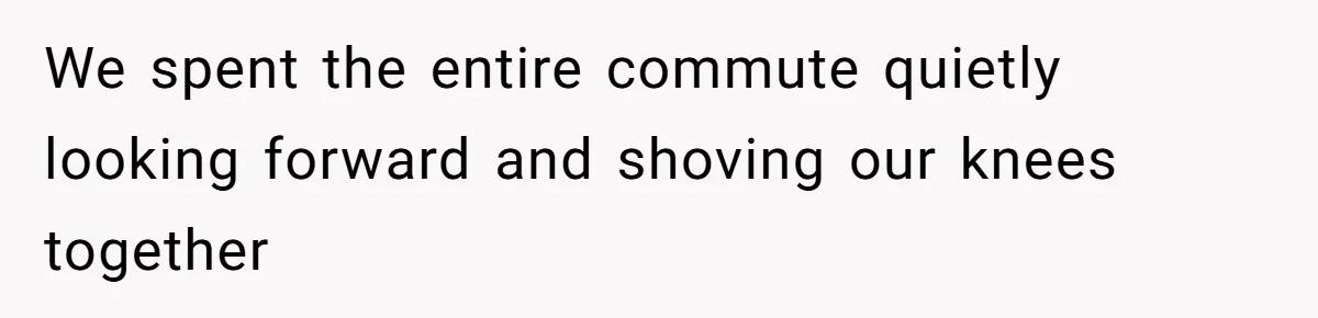 We spent the entire commute quietly looking forward and shoving our knees together