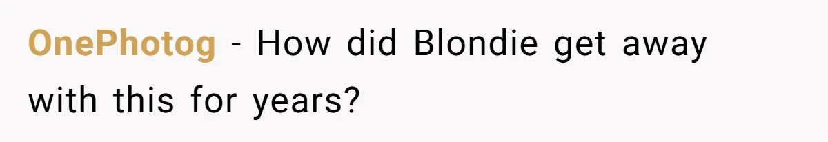 OnePhotog − How did Blondie get away with this for years?