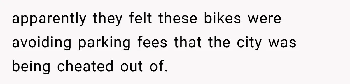 apparently they felt these bikes were avoiding parking fees that the city was being cheated out of.