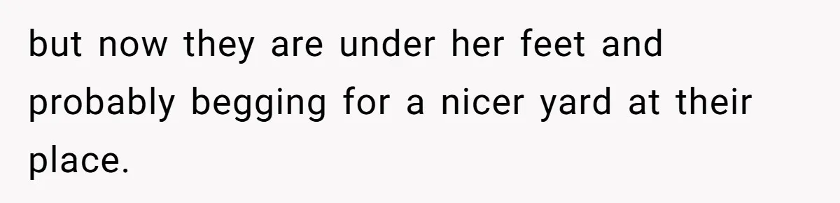 Mom Quietly Fences Off Her Garden To Protect Her Baby, Neighbor Throws Tantrum And Blames Her but now they are under her feet and probably begging for a nicer yard at their place.