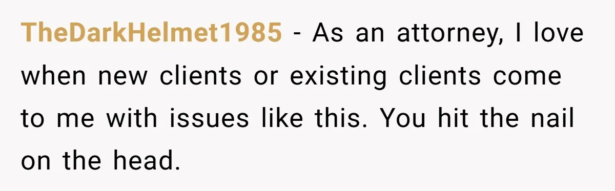 TheDarkHelmet1985 - As an attorney, I love when new clients or existing clients come to me with issues like this. You hit the nail on the head.