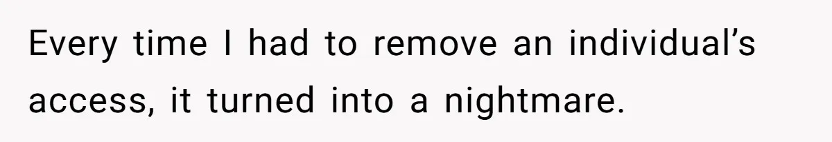 Every time I had to remove an individual’s access, it turned into a nightmare.