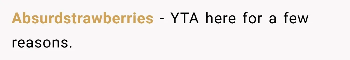 Absurdstrawberries − YTA here for a few reasons.