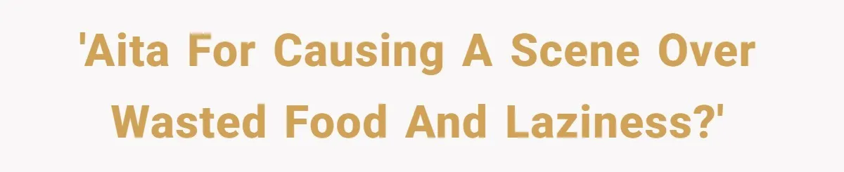 'AITA for causing a scene over wasted food and laziness?'