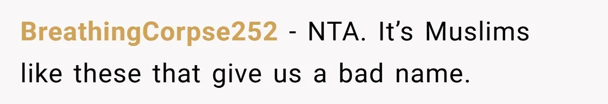BreathingCorpse252 − NTA. It’s Muslims like these that give us a bad name.