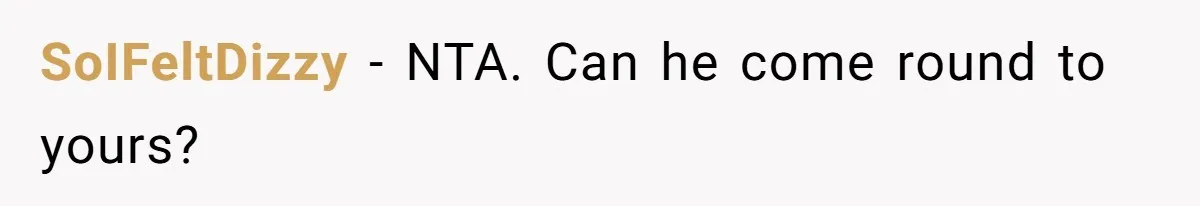 SoIFeltDizzy − NTA. Can he come round to yours?