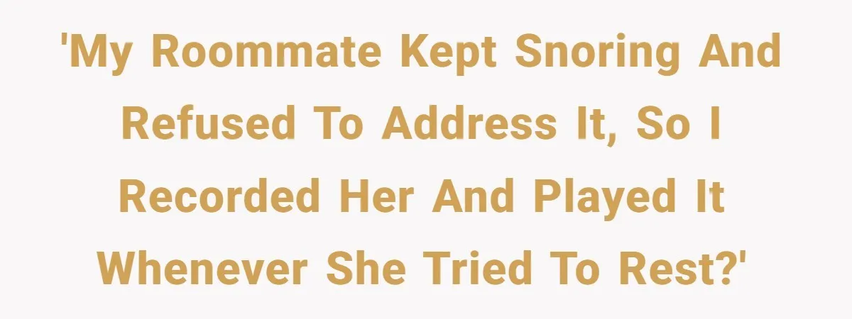 'My roommate kept snoring and refused to address it, so I recorded her and played it whenever she tried to rest?'