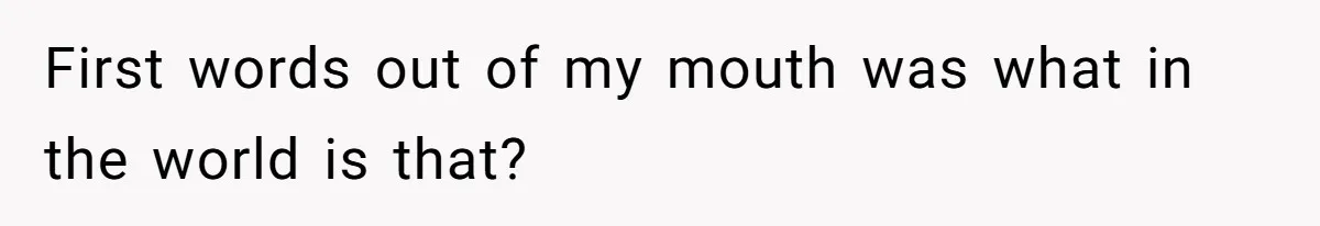 First words out of my mouth was what in the world is that?