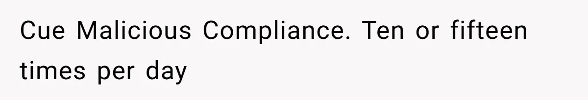 Cue Malicious Compliance. Ten or fifteen times per day
