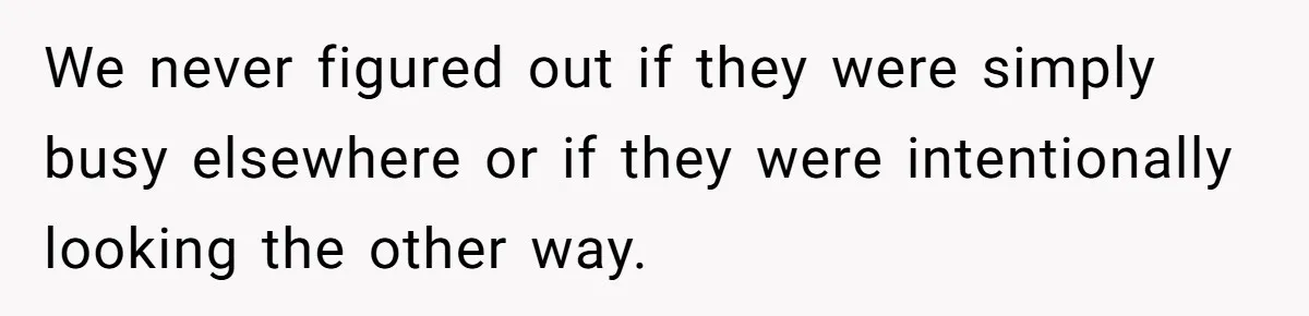 We never figured out if they were simply busy elsewhere or if they were intentionally looking the other way.