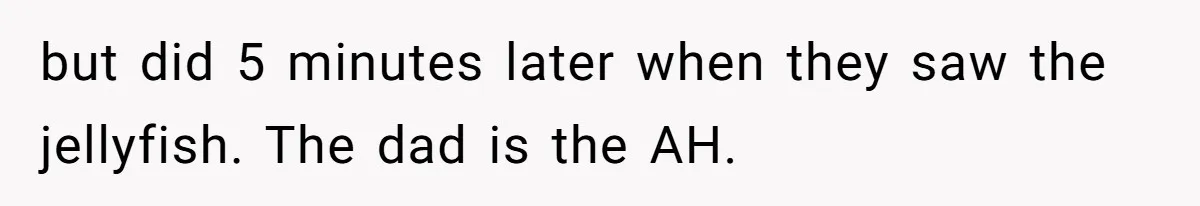 Man Warns Dad About Hazard Near His Little Kids But Gets Accused Of Destroying Their Beach Day but did 5 minutes later when they saw the jellyfish. The dad is the AH.