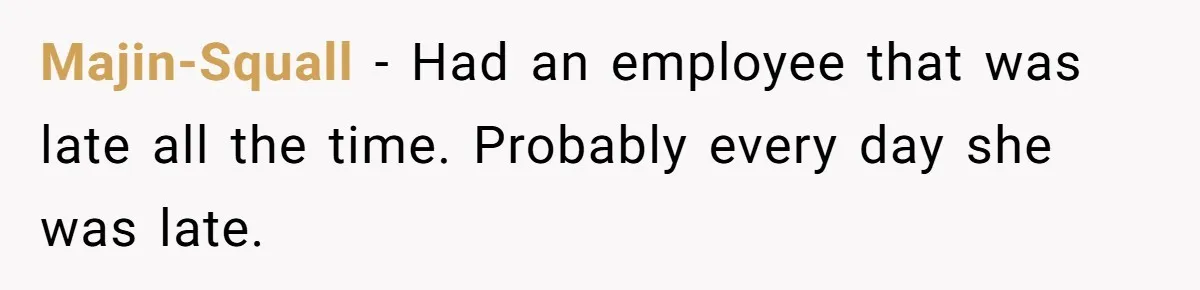 Boss Told Employee To Be On Time, So He Adjusted His Schedule To The Minute And Now His Boss Is Regretting It Majin-Squall − Had an employee that was late all the time. Probably every day she was late.