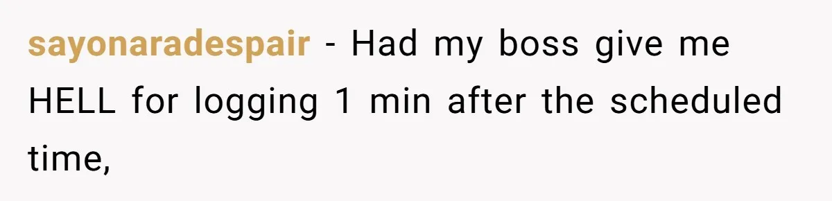 Boss Told Employee To Be On Time, So He Adjusted His Schedule To The Minute And Now His Boss Is Regretting It sayonaradespair − Had my boss give me HELL for logging 1 min after the scheduled time,