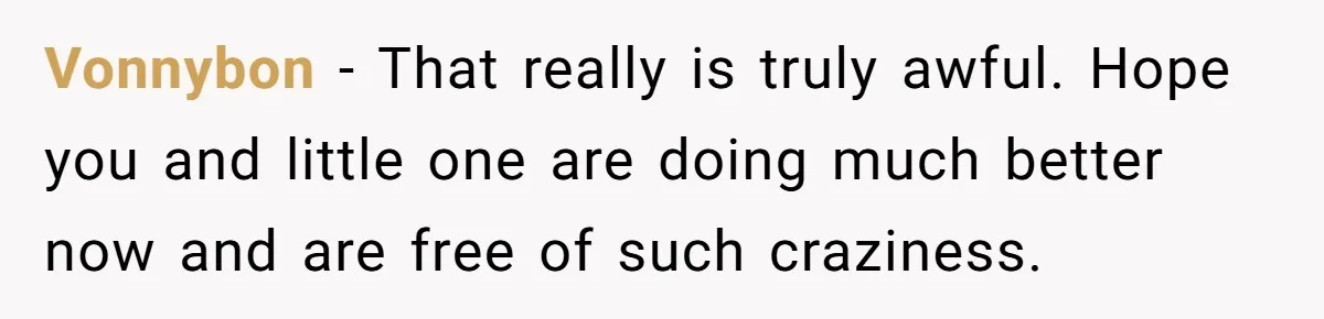 Vonnybon − That really is truly awful. Hope you and little one are doing much better now and are free of such craziness.