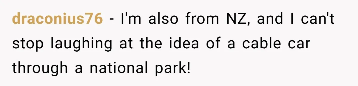Man Snaps At Disabled Friend For Complaining About A Hike Not Being Wheelchair Accessible draconius76 − I'm also from NZ, and I can't stop laughing at the idea of a cable car through a national park!