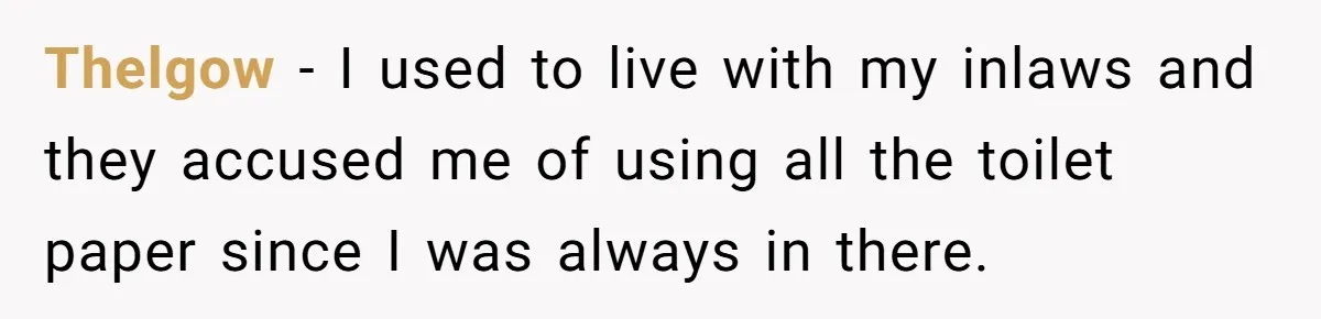 Wife Doesn’t Believe Husband Is Really Pooping The Bathroom, So He Makes Sure She Knows Exactly What’s Happening Thelgow − I used to live with my inlaws and they accused me of using all the toilet paper since I was always in there.