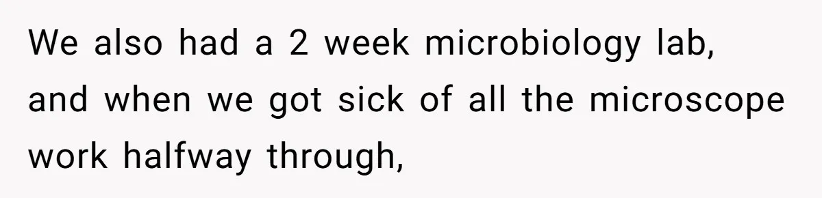 Students Demand “Something Fun,” and Their Art Teacher Makes Them Regret - Then Love - Every Second We also had a 2 week microbiology lab, and when we got sick of all the microscope work halfway through,