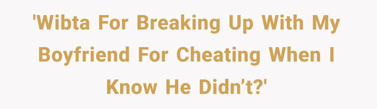 'WIBTA For Breaking Up With My Boyfriend for Cheating When I Know He Didn’t?'