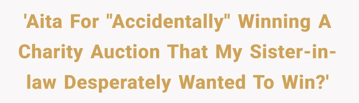 'AITA for "accidentally" winning a charity auction that my sister-in-law desperately wanted to win?'
